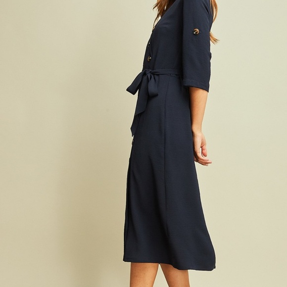 Blue midi dress button down - Picture 4 of 6